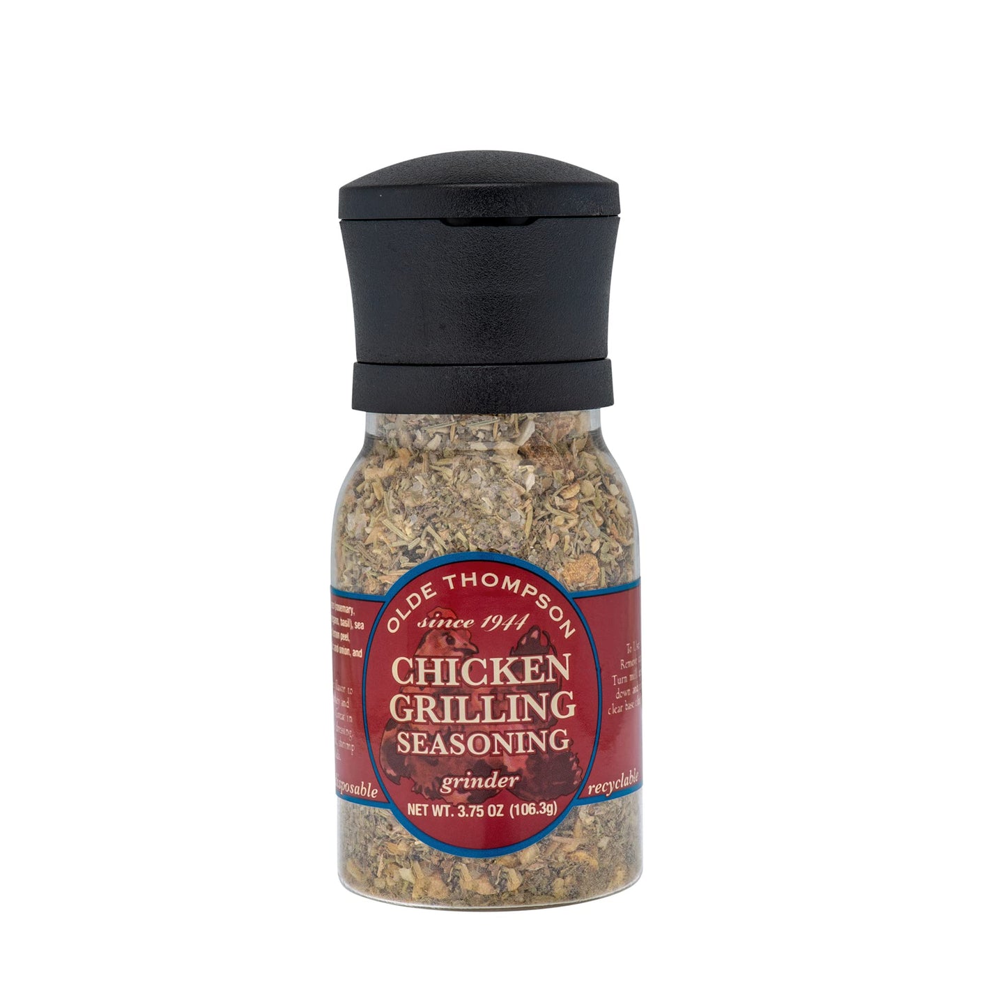 Olde Thompson Chicken Grilling Seasoning Grinder, Rosemary Spice Blend With A Hint Of Citrus, 3.75 Ounce