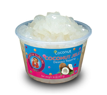 Buddha Bubbles Boba Coconut Jelly Dessert Topping, 1 Pound, White