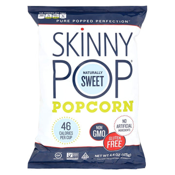 Skinny Pop Naturally Sweet Popcorn, 4.4 Ounce, Pack Of 12