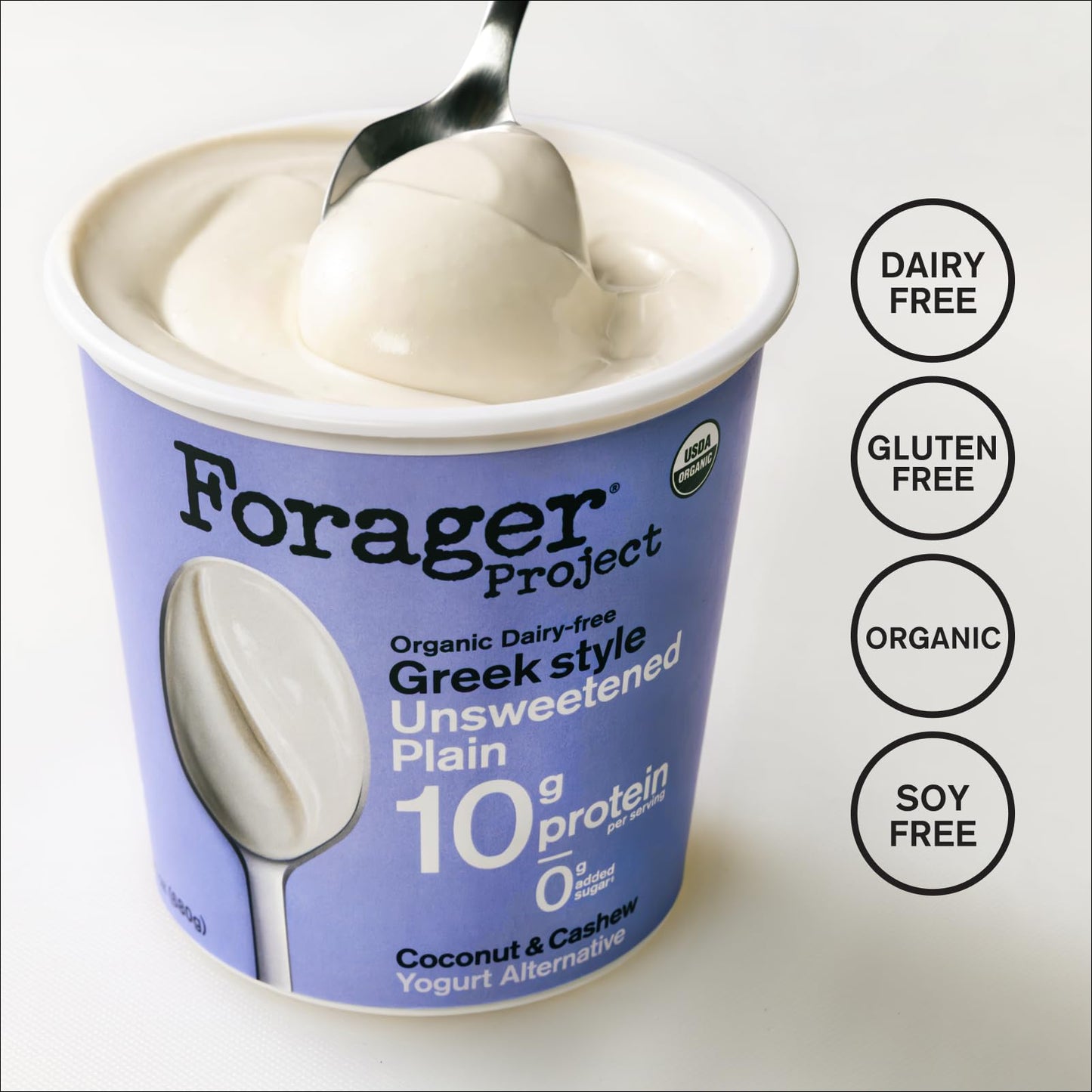 Forager Project Organic Greek-Style Cashew & Coconut Milk Yogurt, Unsweetened Plain, 24 Ounces