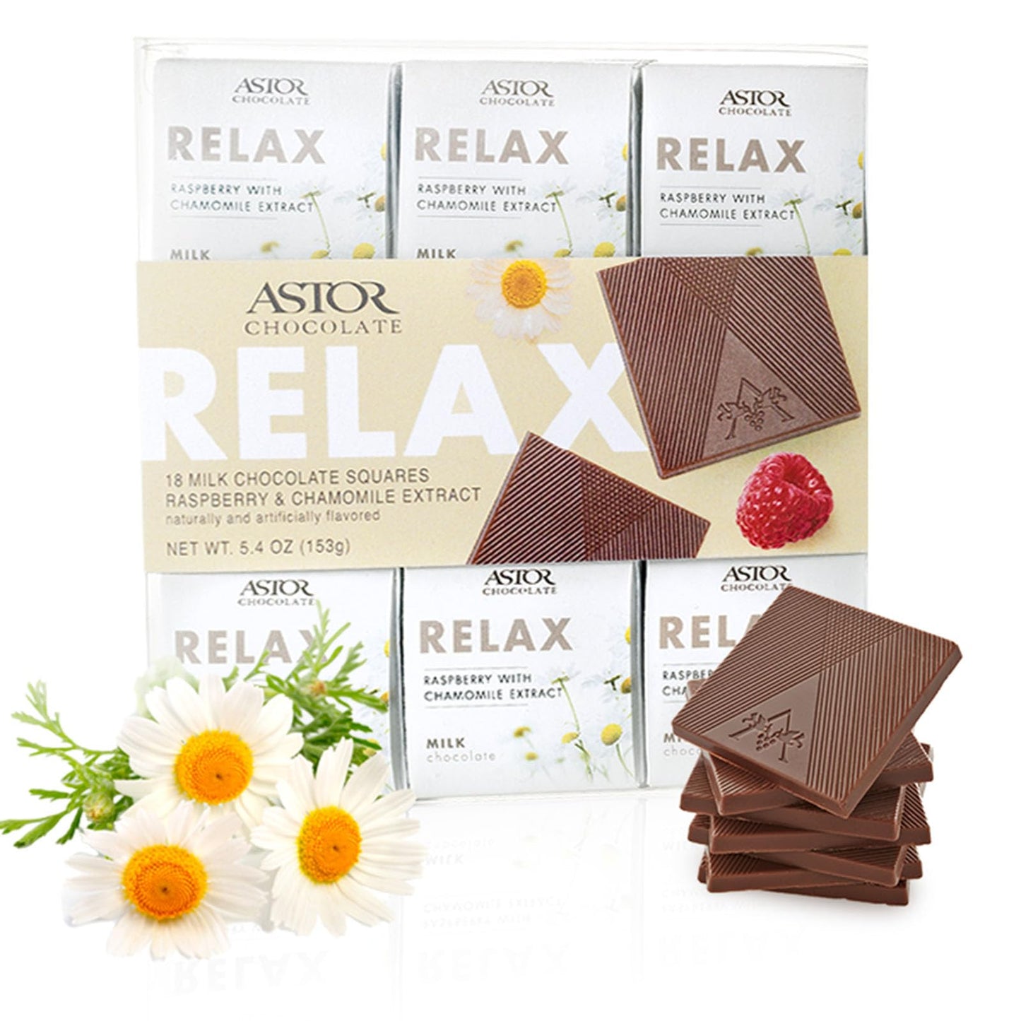 ASTOR Chocolate Relax Gift Set | 18pc Belgian Chocolate Squares | 0.33oz Each | Kosher Snack