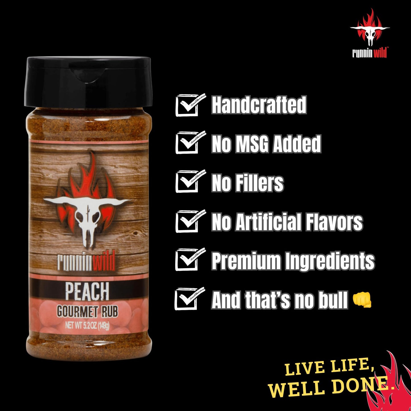 Gourmet Bbq Peach Rub Seasoning | Runnin' Wild Foods, 5.2 Ounces
