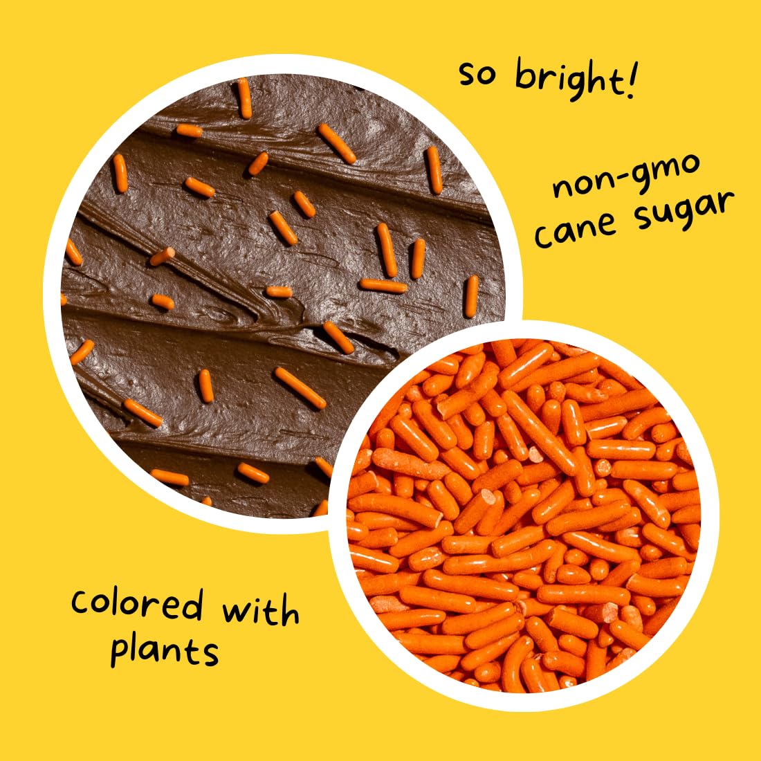 Supernatural Orange Softies Sprinkles, Dye-Free, Made In Usa, Soy Free, Gluten Free, Vegan, 16Oz