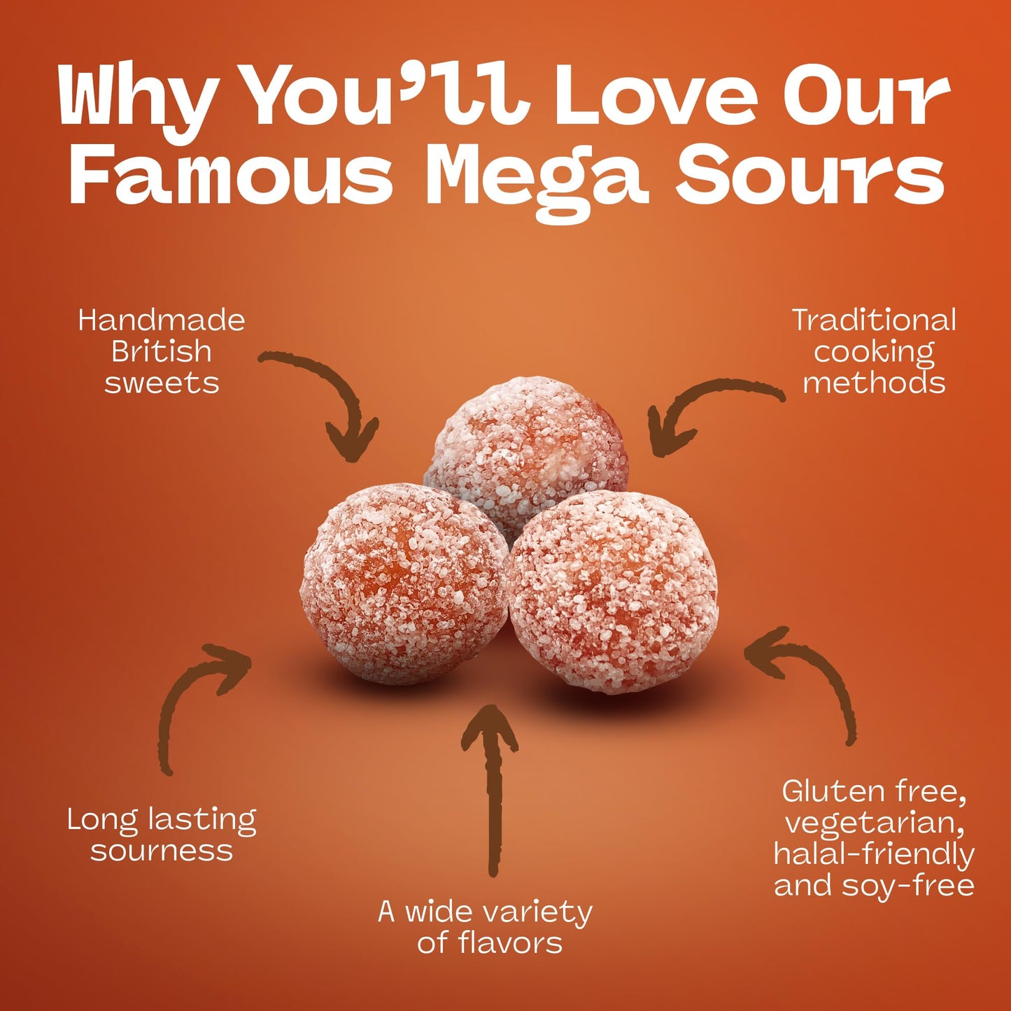 Barnetts - Mega Sour Candy Cola 227g - Trendy Sweet Bags - Traditionally Handmade Sweets - Sour Coating Lasts 20 Seconds - Candi