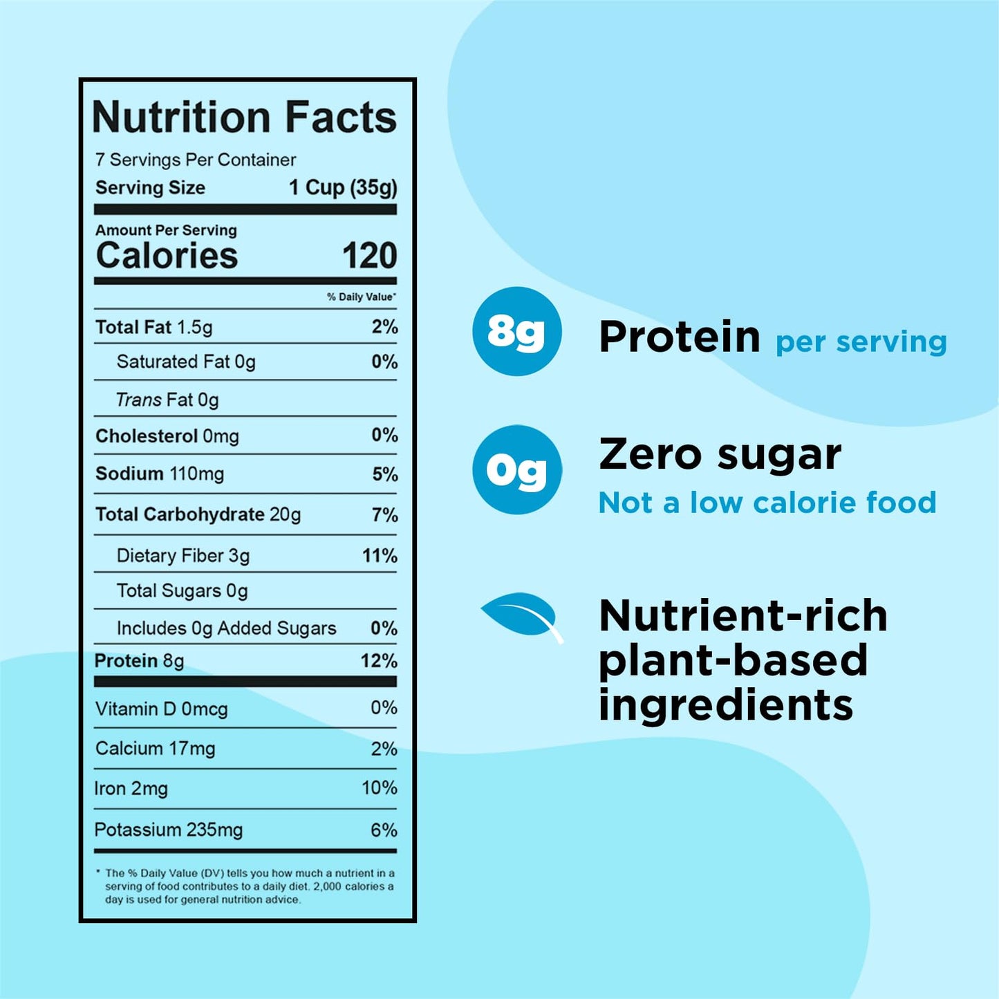 Plant-Based And Vegan Breakfast Cereal By Three Wishes - Unsweetened, 1 Pack - More Protein And Less Sugar Snack - Gluten-Free, Grain-Free - Non-Gmo