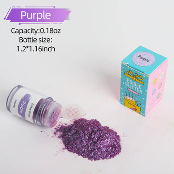 Jelife Purple Edible Glitter - 5 Grams Food Grade Cake Decorating Shimmering Glitter Vegan Metallic Food Coloring Powder Sprinkl