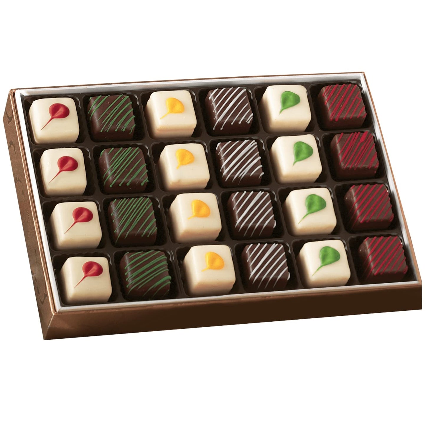 The Wisconsin Cheeseman Classic 24 Count Petits Fours - Gourmet Mini Layer Cakes in Orange  Chocolate Fudge  Strawberry  Lemon  Vanilla  and Almond - Assorted Dessert or Cake Gift