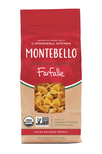 Montebello, Organic Farfalle enhanced Italian Pasta, 16 oz.