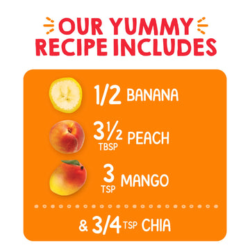 Happy Tot Superfoods Stage 4 Organic Toddler Food Banana Peach Mango Stage, Toddler Snack Pouch, Fruit And Veggie Puree, With Om