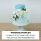 Global Sugar Art Tea Rose Sugar Cake Flowers, White, Wired Small 15 Count By Chef Alan Tetreault