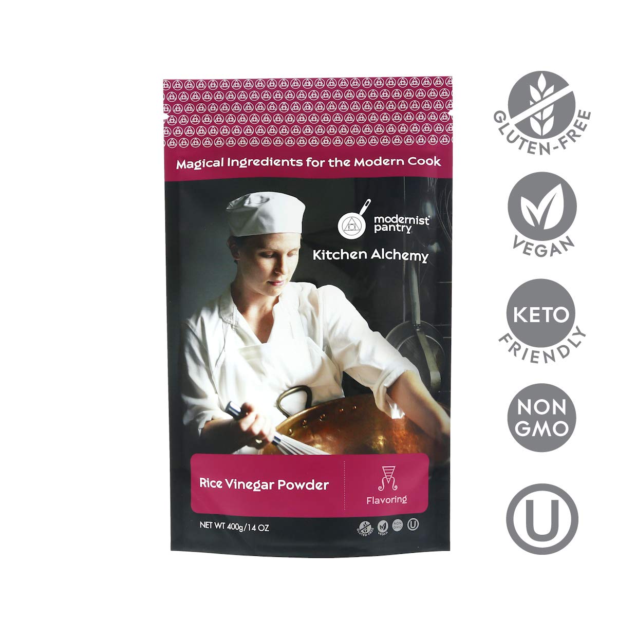 Modernist Pantry Rice Vinegar Powder - Gluten-Free, Vegan, OU Kosher Certified - 400g/14oz