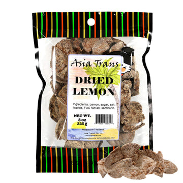 Dried Preserved Whole Lemon - Dehydrated Fruit Peel Snacks, Whole Lemon   Seed Slices, Li Hing Mui Preserved, Asian-Style