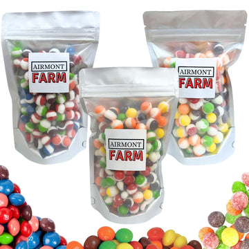 Freeze Dried Skittles Rainbow Candy (3 Pack) Orignial Skittles 6Oz , Sour Skittles 5Oz , Wild Berry Skittles 5Oz (1Lb Total) - S