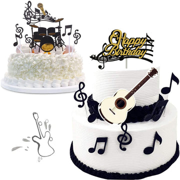 16Pcs Music Cake Topper Musical Instruments Decorations For Birthday Cupcake Topper Party Supplies