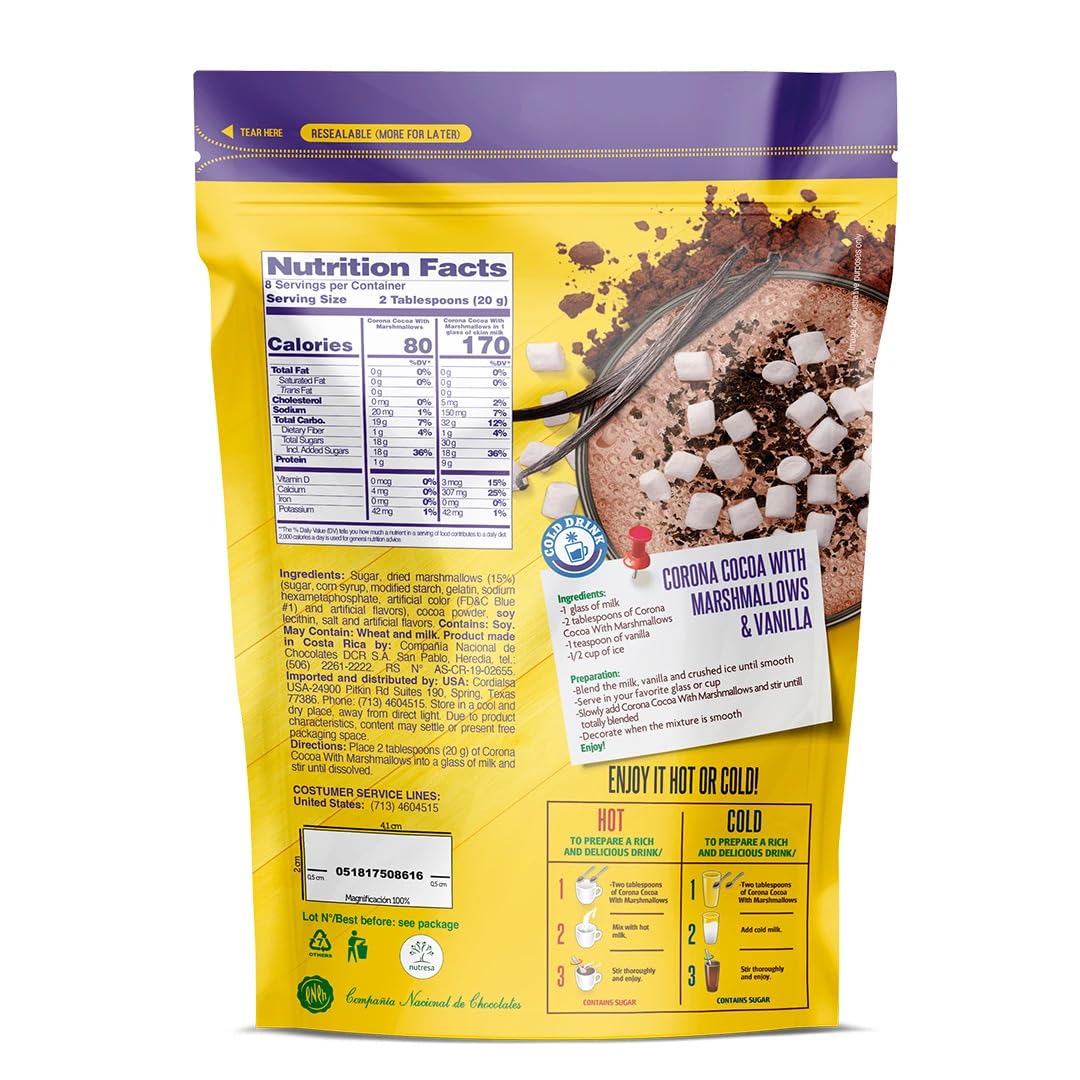 CORONA Instant Cocoa Powder Mix with Marshmallows, 5.64 Ounces, Pack of 1