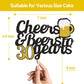 Cheers To 30 Years Cake Topper, Happy 30Th Birthday Cake Topper, 30Th Anniversary Thirty Birthday Party Supplies Black And Gold