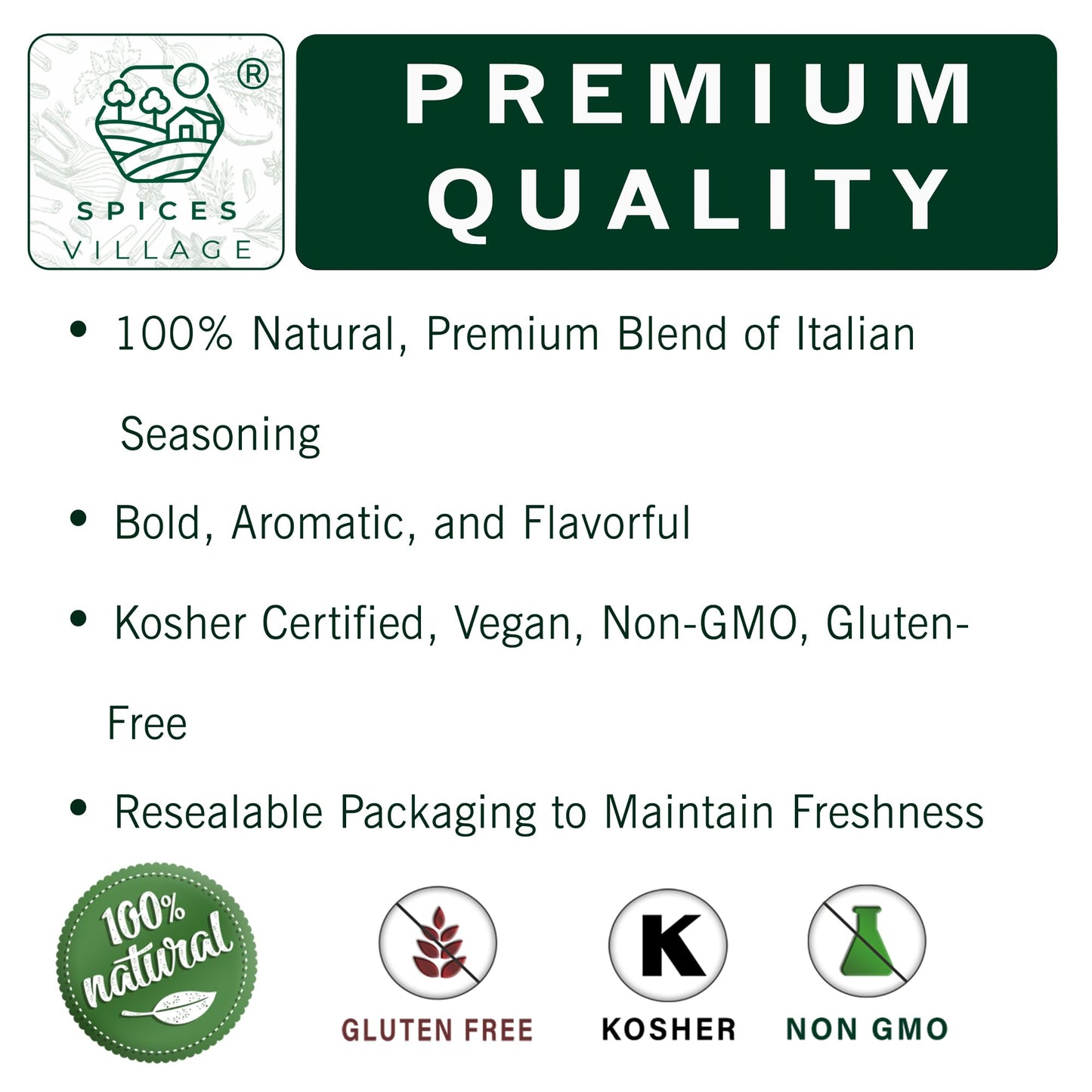 Spices Village Italian Seasoning, Premium Italian Seasoning Blend For Cooking, Sauces, And Marinades, 7 Oz, Non-Gmo And Kosher C