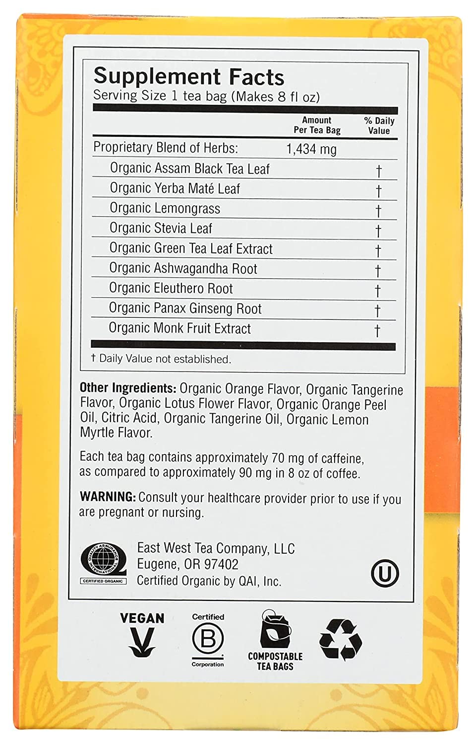 Yogi Sweet Tangerine Positive Energy, 16 Tea Bags, Packaging May Vary (Pack Of 2)