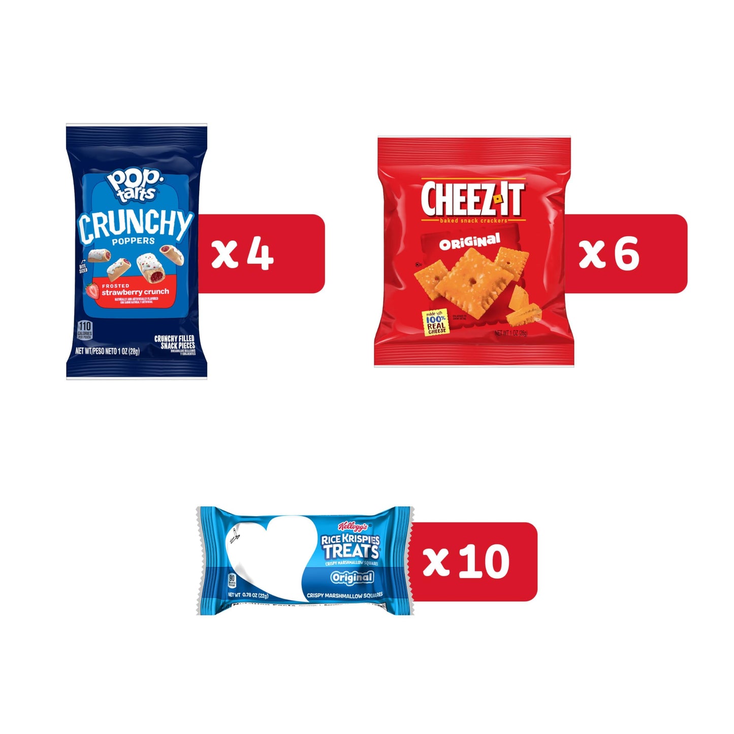 Kellogg'S Cheez-It, Pop-Tarts & Rice Krispies Treats All-Day Snacks Variety Pack, 17.6Oz Box (20 Count)
