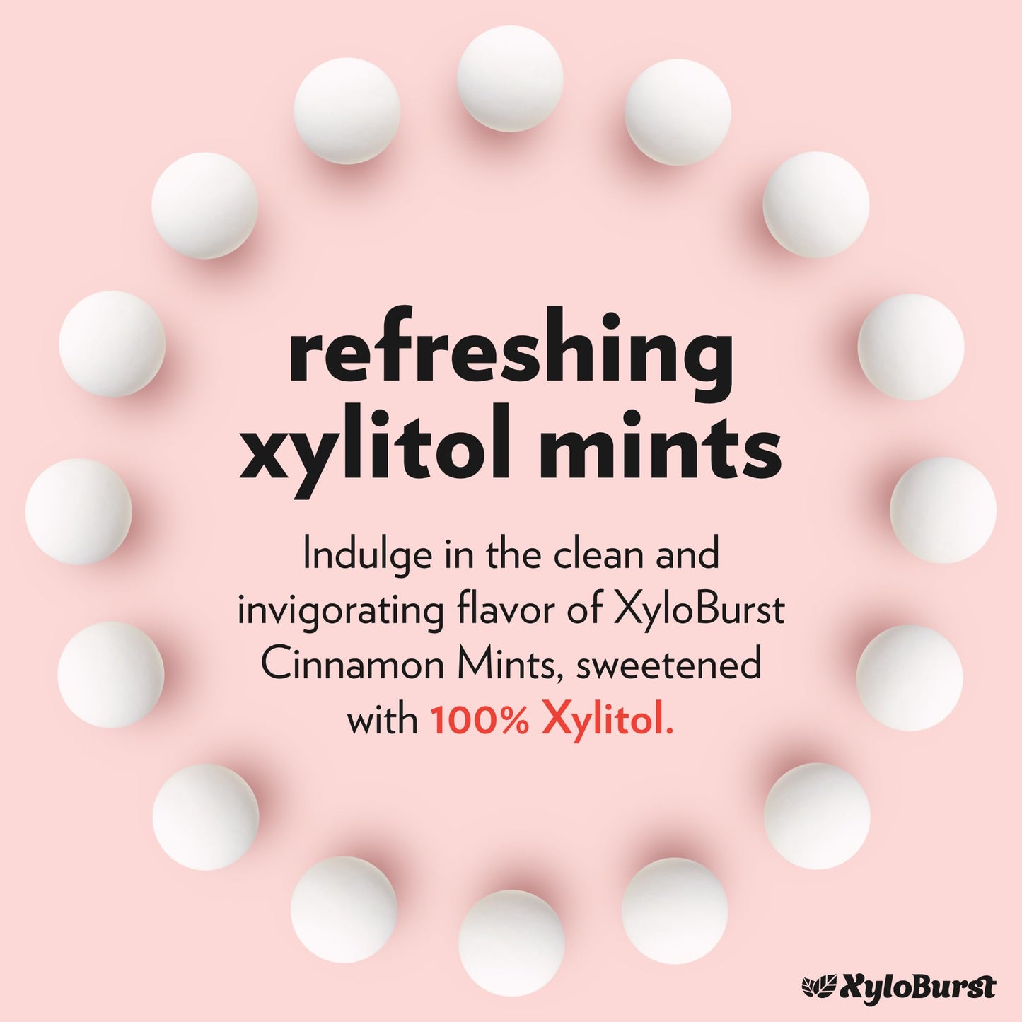 Xyloburst Xylitol Mints - Sugar Free, Vegan, Keto Friendly, Cinnamon Flavor, 200 Count Jar, 3-Pack