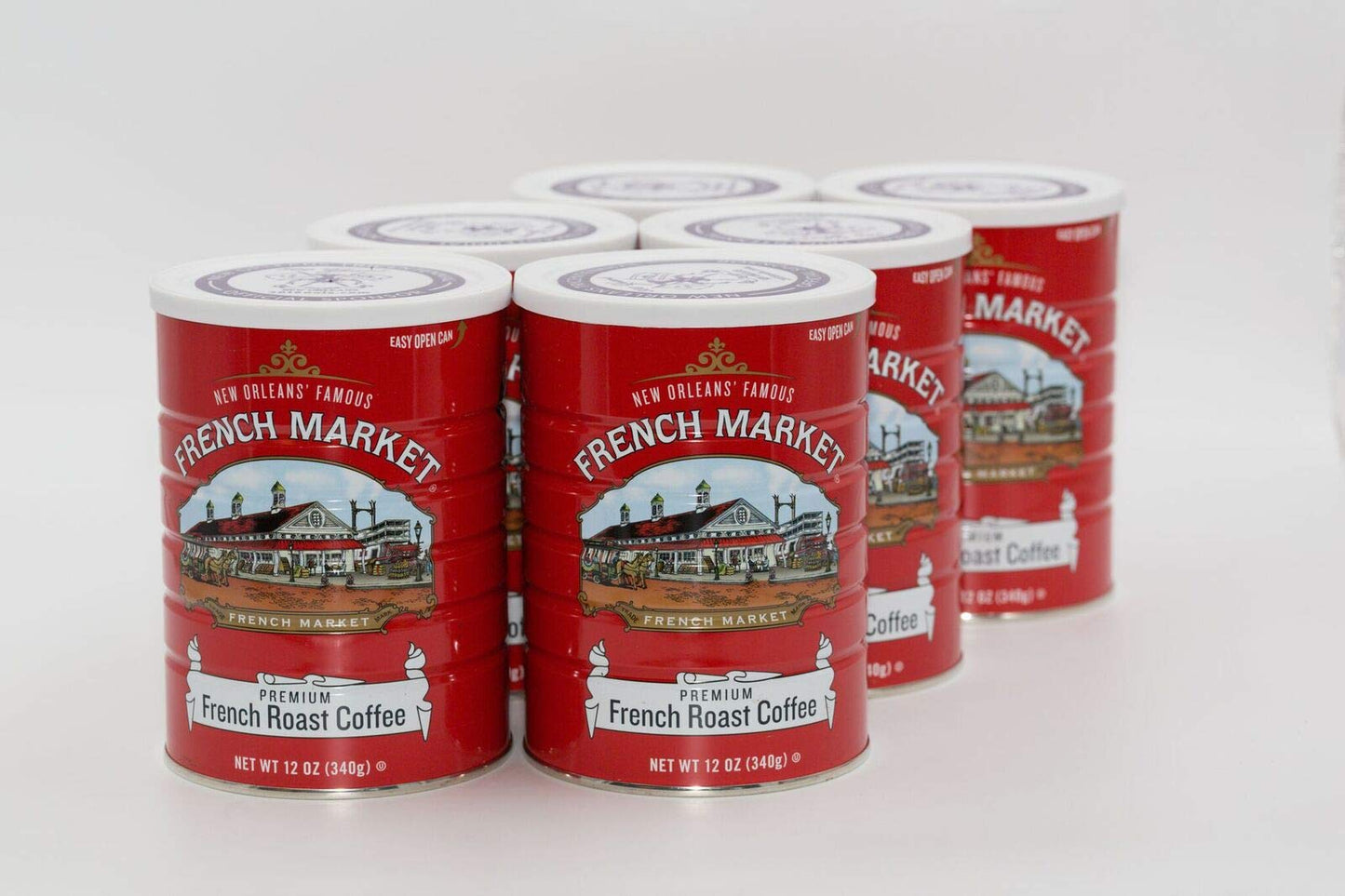 French Market French Roast Medium-Dark Roast Ground Coffee, 12Oz Can (Pack Of 6)