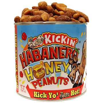 ASS KICKIN’ Habanero Honey Peanuts - Spicy Gourmet Snack - 12oz - Model AK809