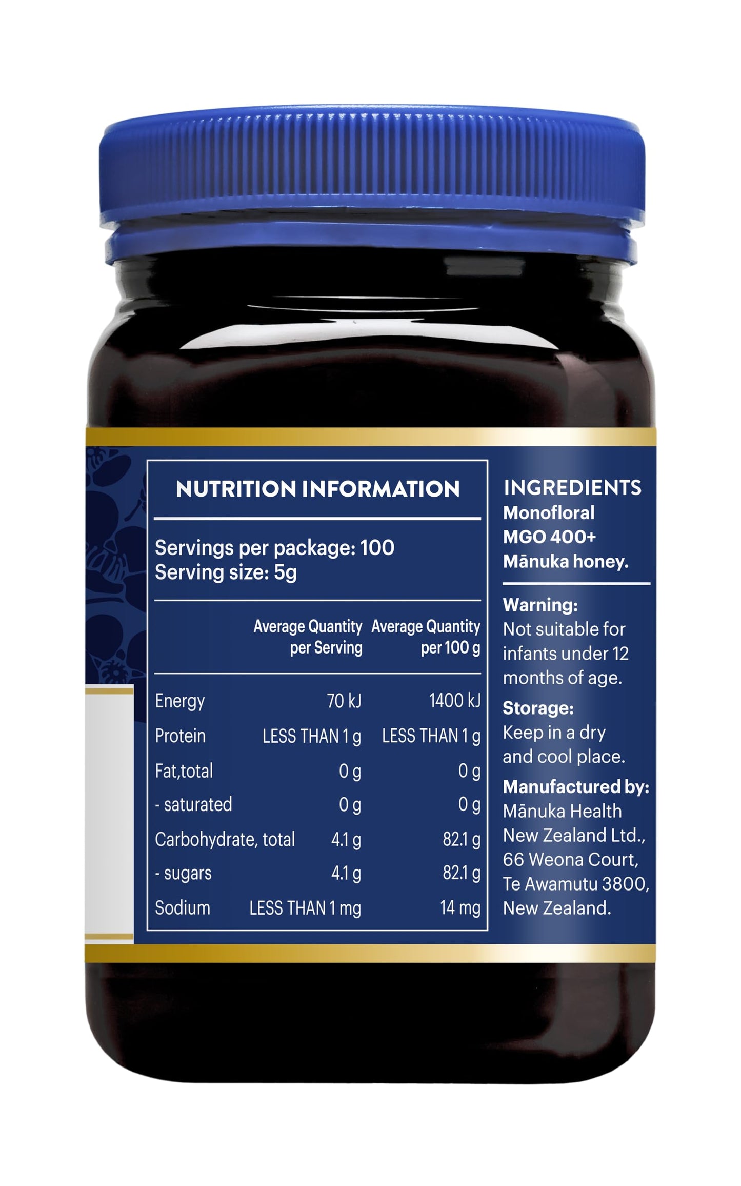 Manuka Health UMF 13+/MGO 400+ Manuka Honey (500g/17.6oz), Superfood, Authentic Raw Honey from New Zealand