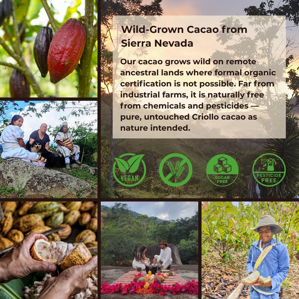 Origen Cacao 100% Pure Ceremonial Cacao - Granulated, Sugar Free, 16 Oz - Ancient Indigenous Drink from the Arhuaco Tribe