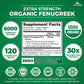 Zazzee Organic Fenugreek 30:1 Extract 6000 mg - 120 Vegan compact pieces, Non-GMO, 4 Month Supply