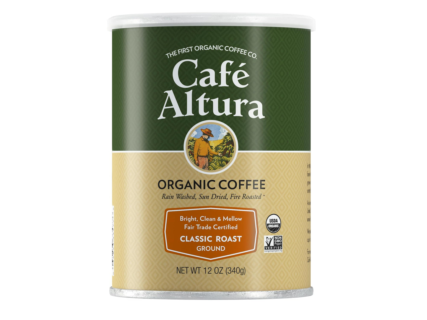 Cafe Altura Ground Organic Coffee, Fair Trade Classic Roast, 12 Ounce Pack of 3, Brown