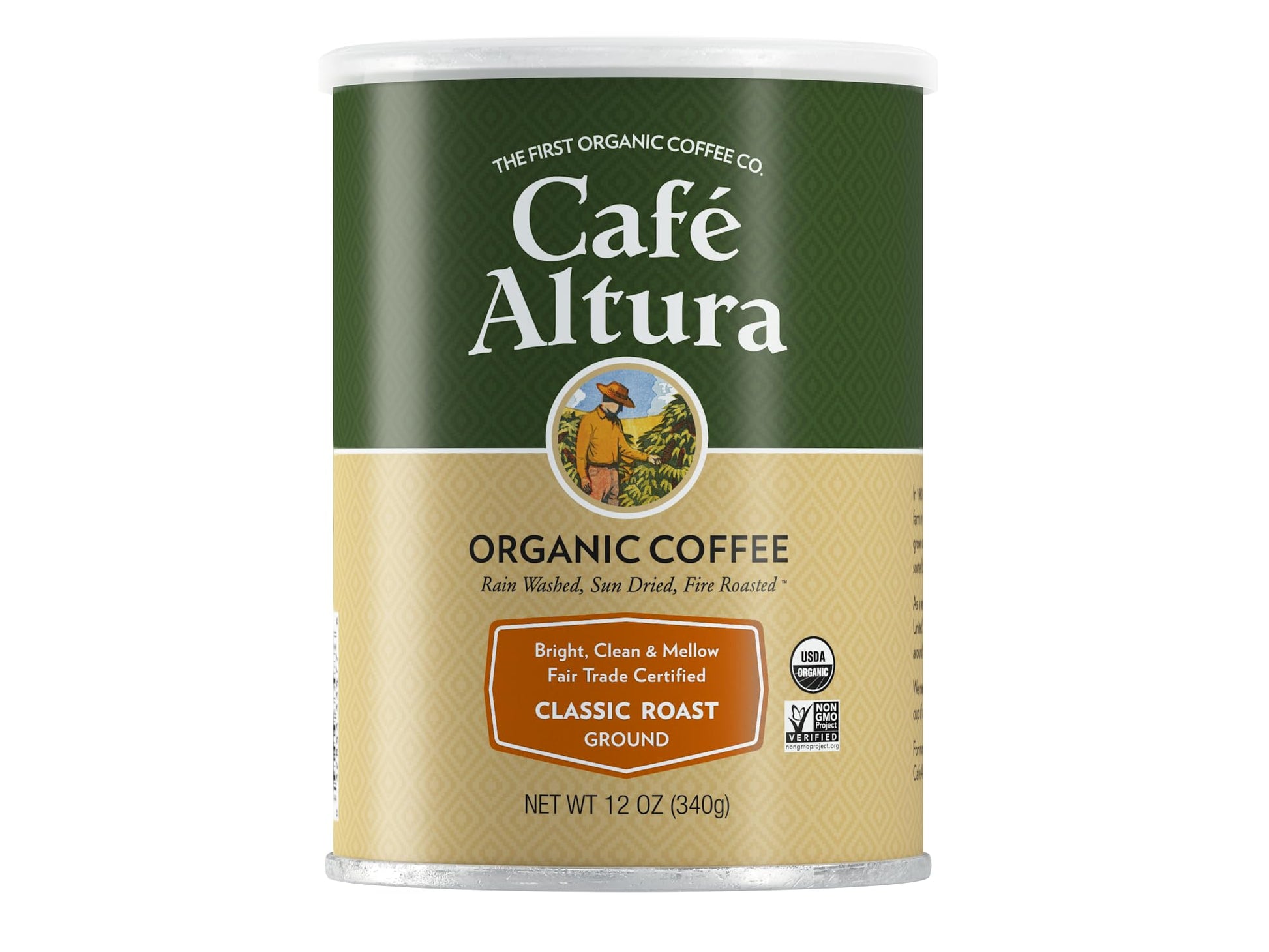 Cafe Altura Ground Organic Coffee, Fair Trade Classic Roast, 12 Ounce Pack of 3, Brown