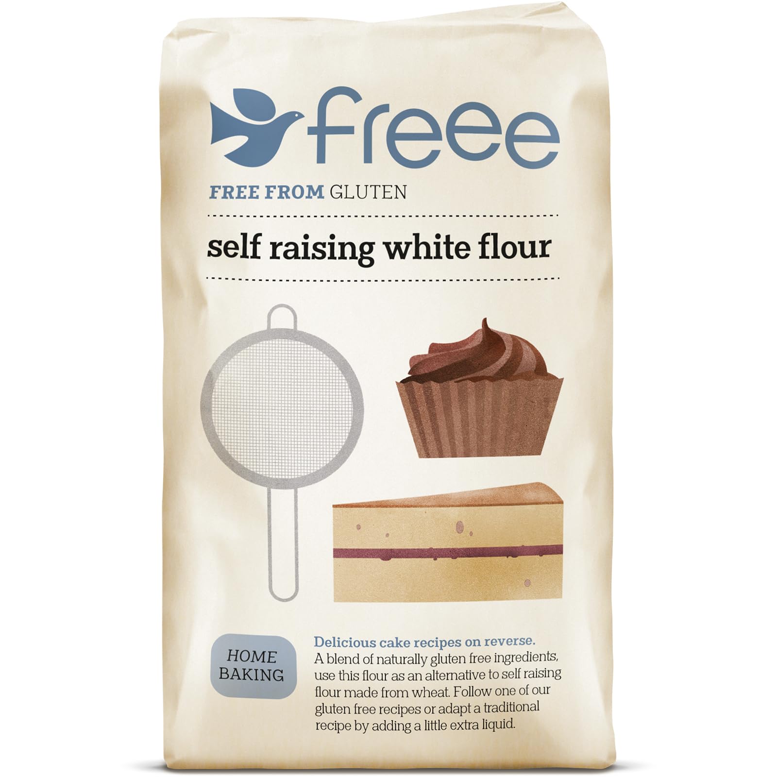 Freee Gluten Free Self Raising White Flour | All Purpose Flour | For Cakes, Muffins & Pancakes Baking | Imported From Uk | Bakin