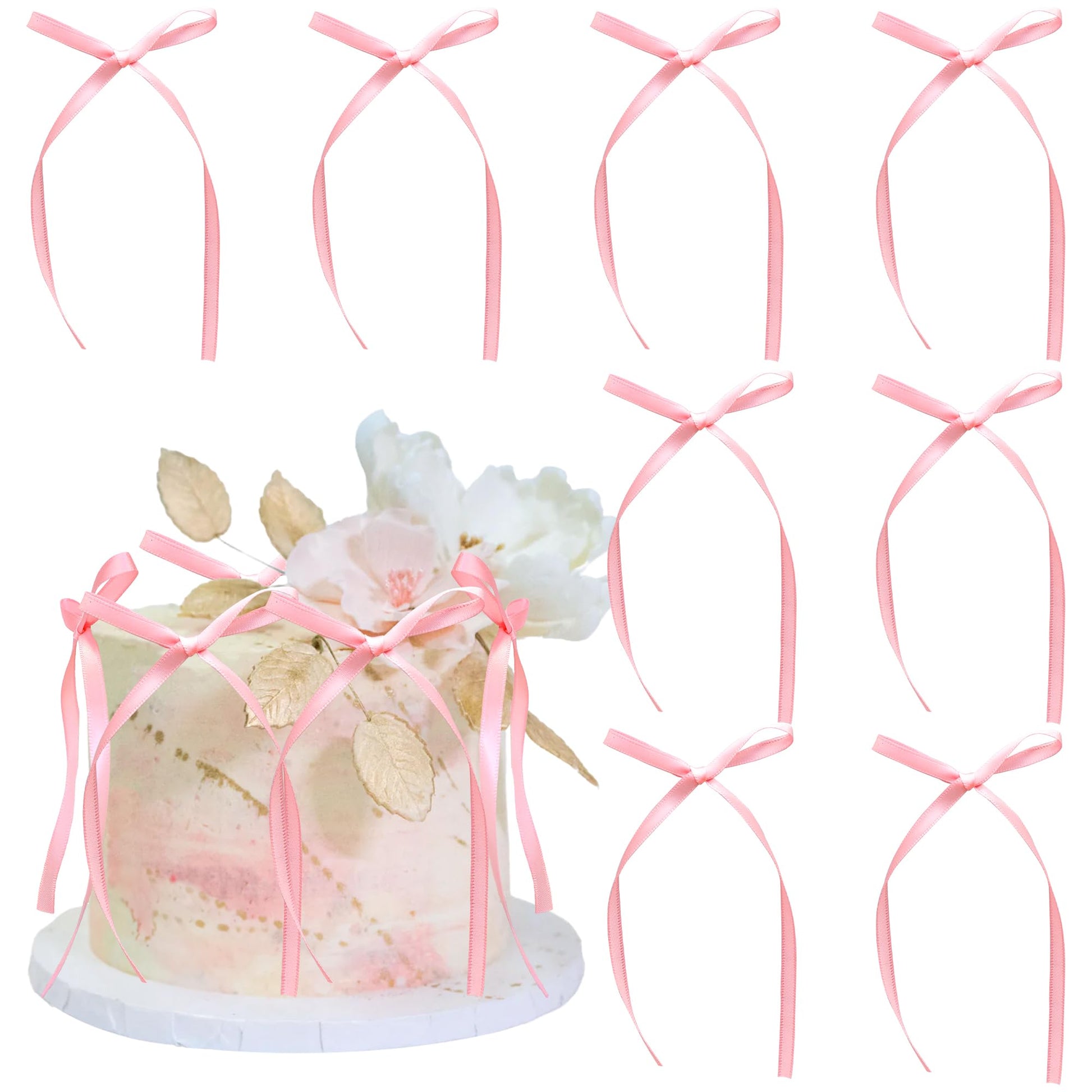 Gyufise 30Pcs Bowknot Cake Toppers Bow Cake Decorations Picks Baby Shower Cake Decorations for Birthday Wedding Party Wedding An