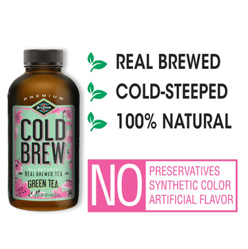 Arizona Cold Brew Green Tea - Premium Cold Brew Iced Tea With Cane Sugar (Pack Of 12)