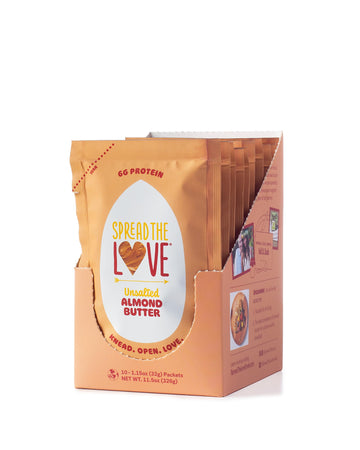 Spread The Love Unsalted Almond Butter (All Natural  Vegan  Gluten-Free  Creamy  No Added Salt  No Added Sugar  No Palm Fruit Oil  Not Pasteurized With Ppo) (10-Pack)