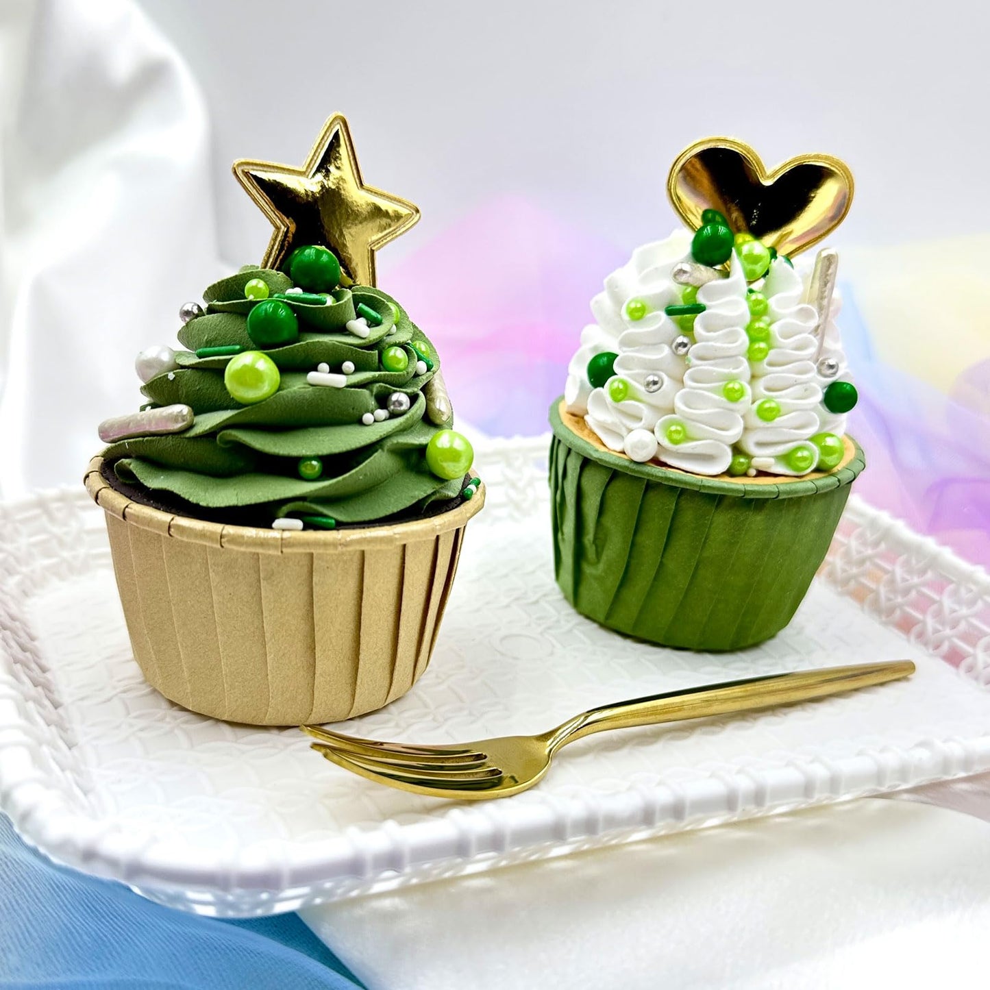 Sprinkles For Cake Decorating, Green And White Pearl Silver Jimmies St. Patricks Day Sprinkles Mix For Baking Cookies Cupcake Ic