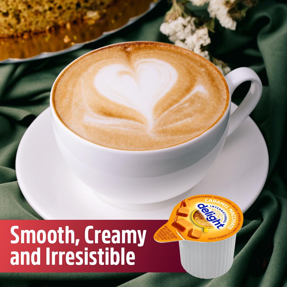 Caramel Macchiato Creamer Singles, 48 Pieces Of Individual Coffee Creamers, Perfect Delight Caramel Macchiato Creamer For Home, Office Or On The Go, Flavorful Coffee Experience Anytime