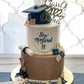 Personalized Cake Topper Custom Congrats Graduation Hat Student Class Of 2024 Double Sided Glitter Card Purple