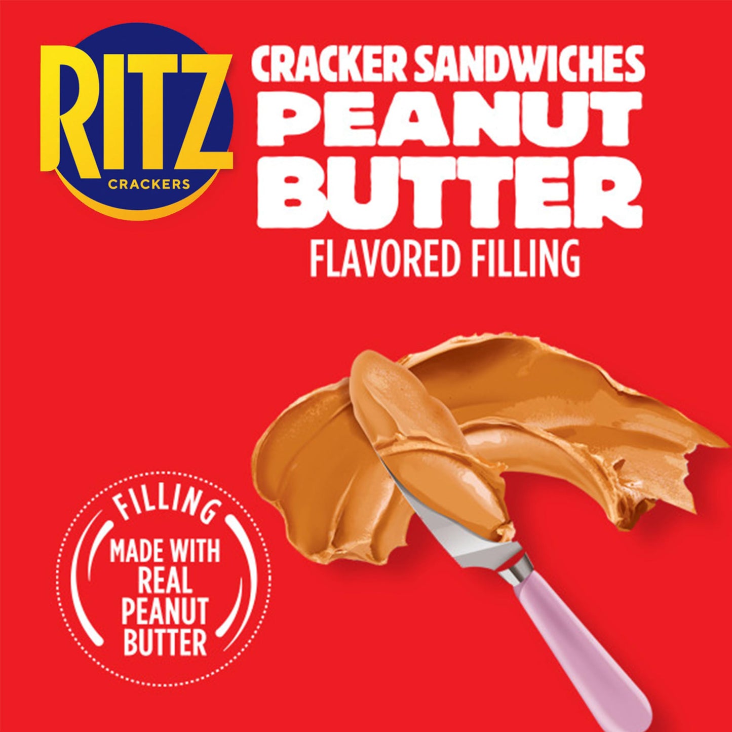 RITZ Bits Peanut Butter Sandwich Crackers, 8.8 oz Pack of 12