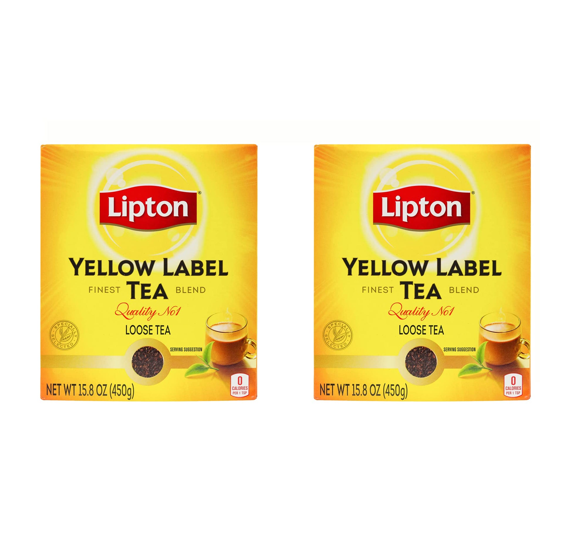 Lipton Yellow Label Tea | enhanced Black Tea | International Blend | Black Tea | Indian Chai | Compatible for Milk | 450 Grams (Pack of 2)