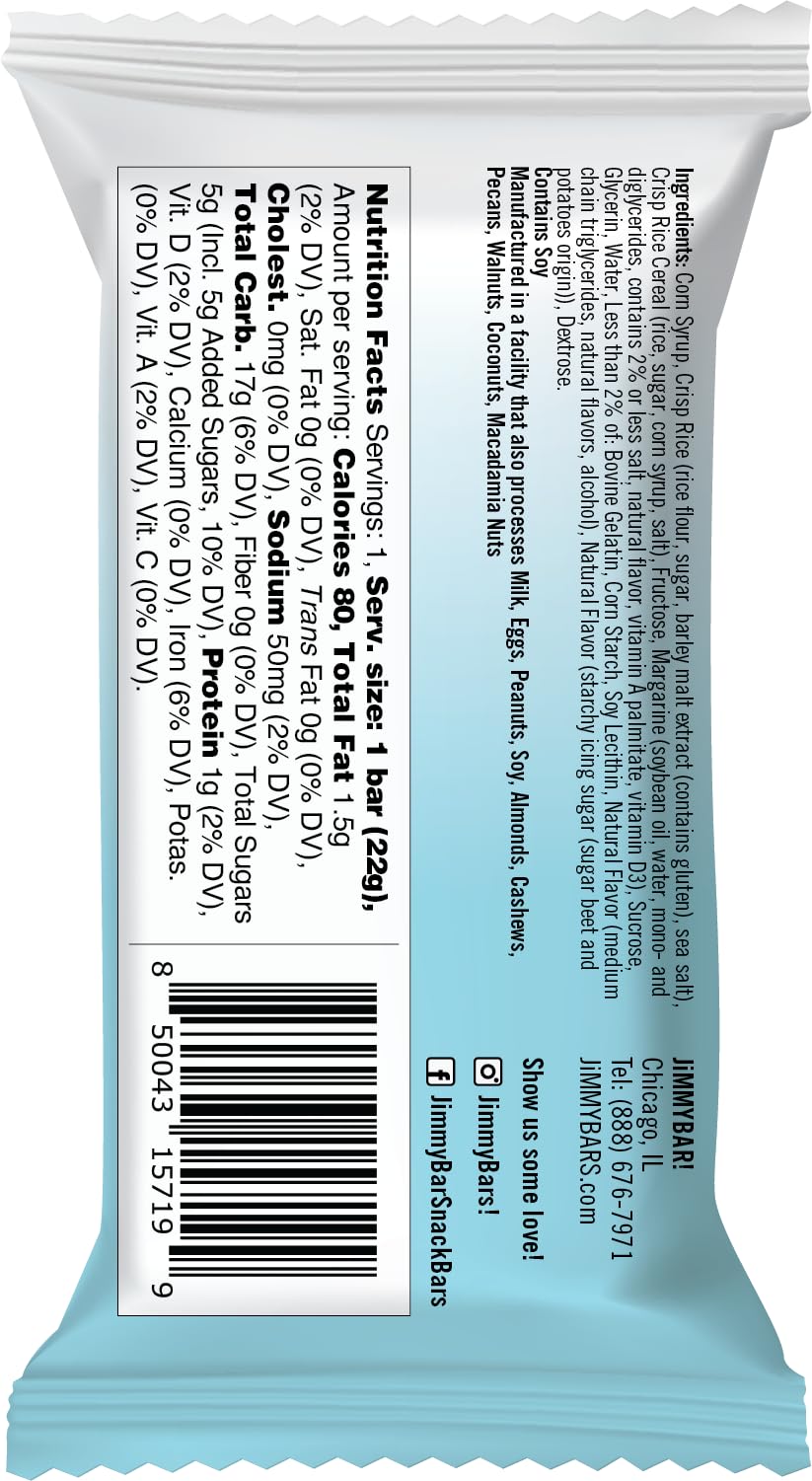 Jimmy Original Crispy Rice Treats - 40 Count - Better For You - Wholesome Snacking