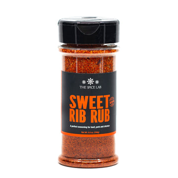 The Spice Lab Sweet Rib Rub Seasoning - 5.8 oz Shaker - All-Natural BBQ Rub for Chicken, Pork Belly, and Ribs - Kosher Vegan