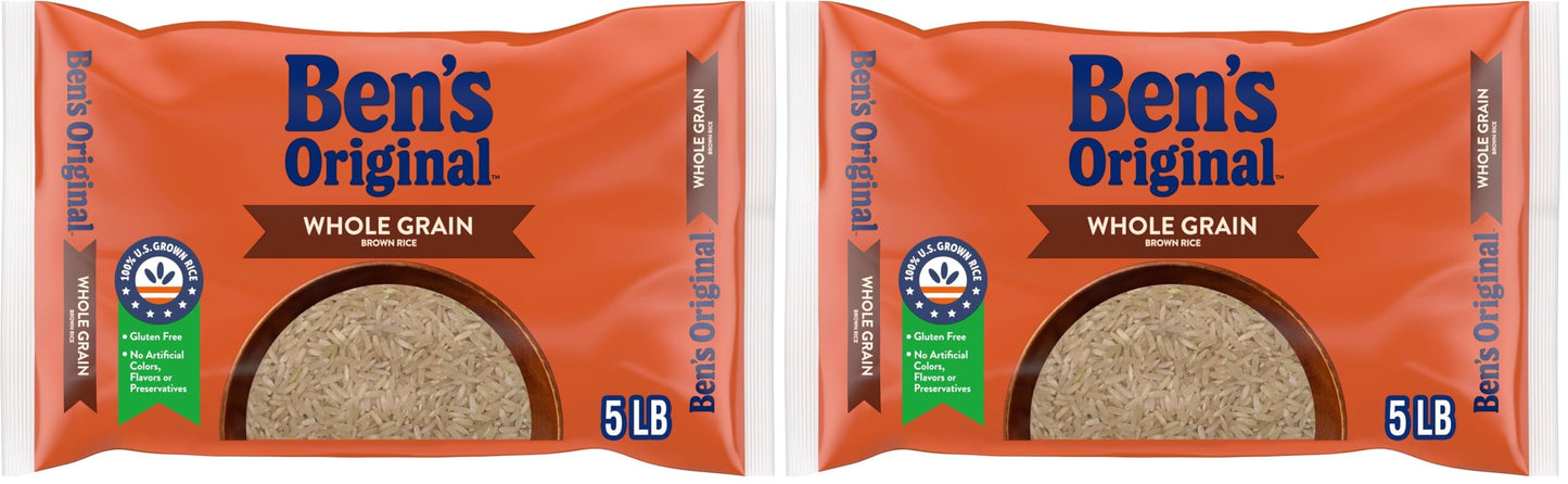 BEN S ORIGINAL Whole Grain Brown Rice, 5 lb Bag (Pack of 2)