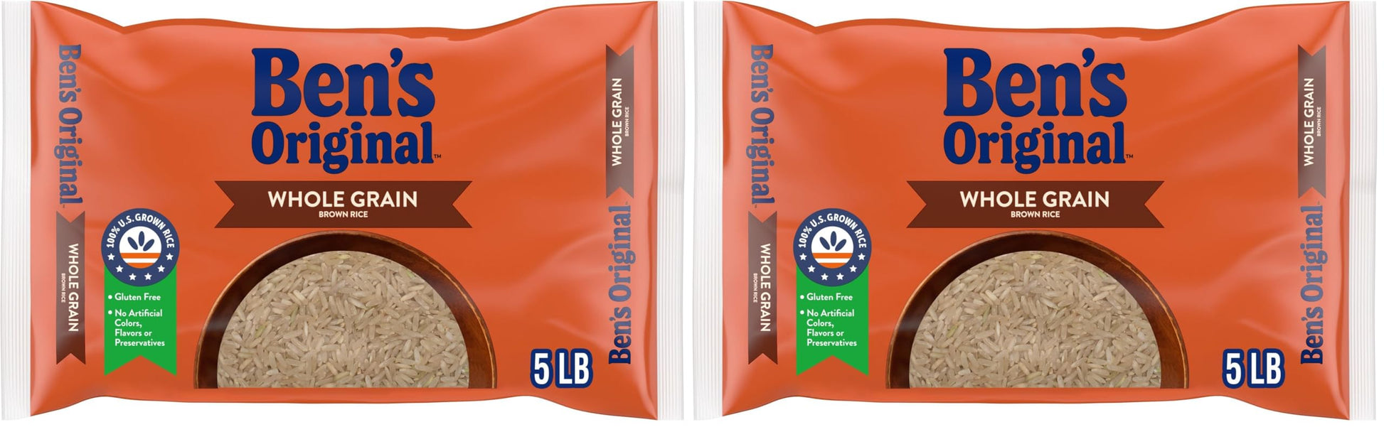 BEN S ORIGINAL Whole Grain Brown Rice, 5 lb Bag (Pack of 2)