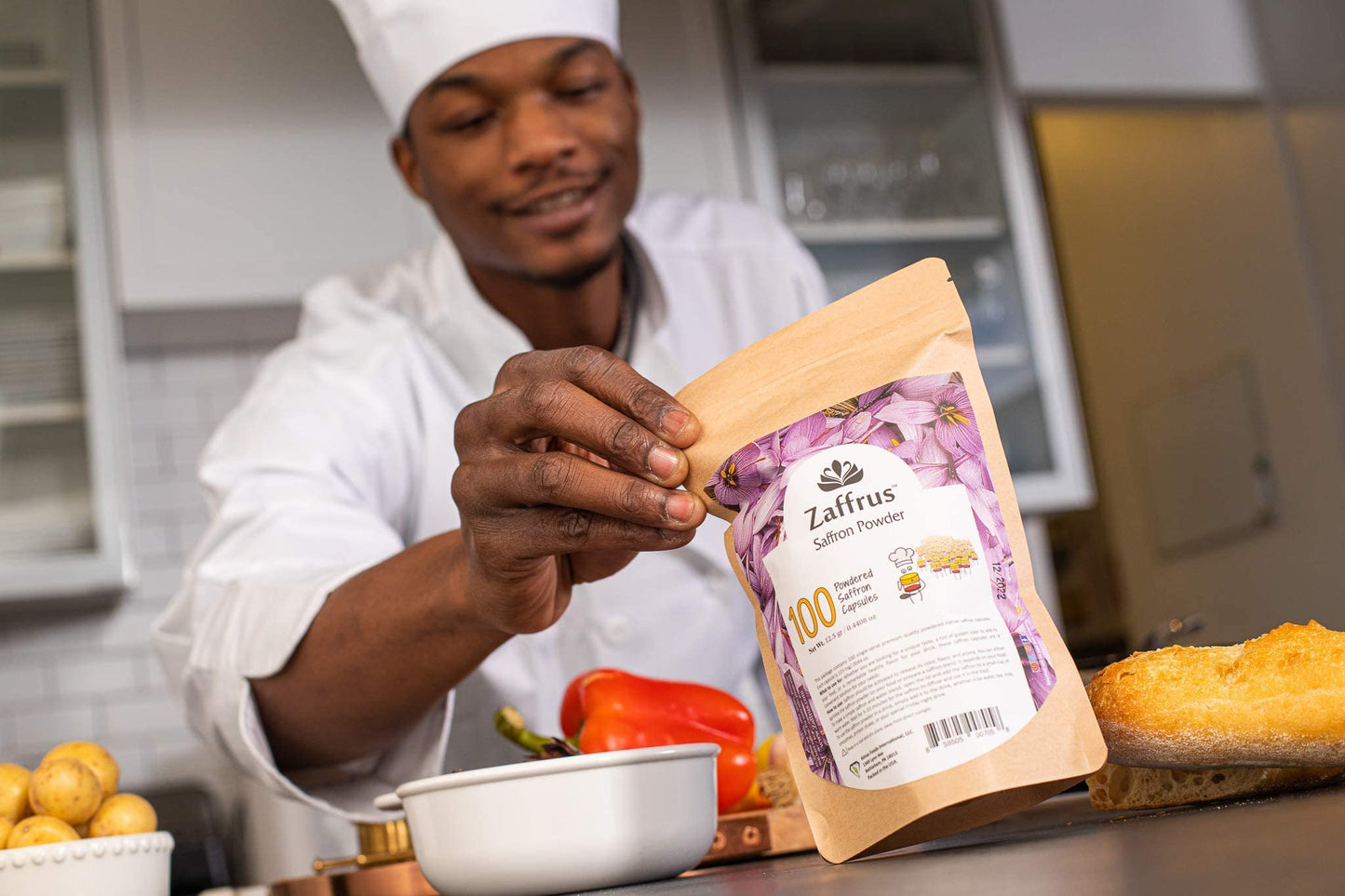 Zaffrus Premium Saffron Powder for Cooking and Drinks - 100 Count (12.5 gr / .4408 oz)