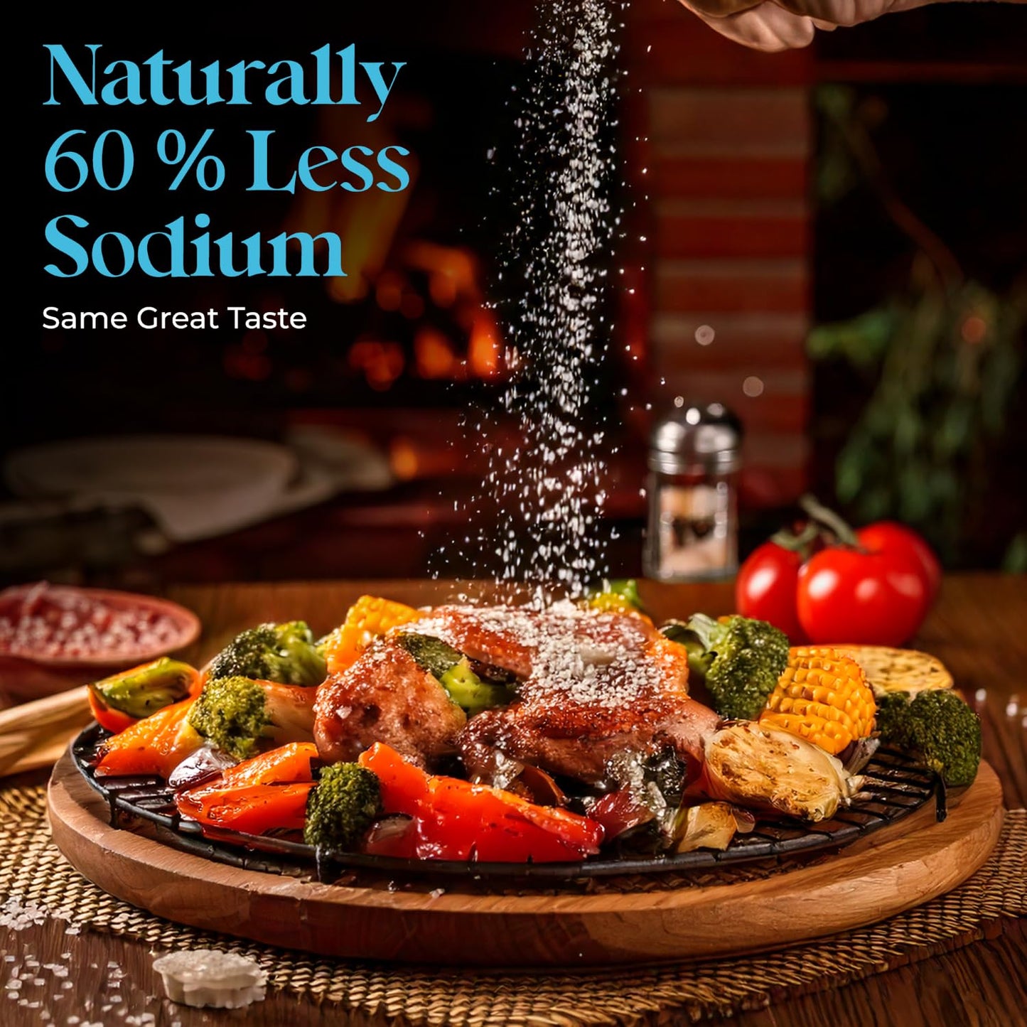 Aromasong Low Sodium Sea Salt - 100% Natural - 19 Lb Bulk Bag - Fine Grain Potassium Chloride