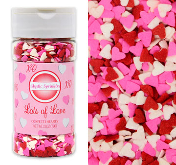Mystic Sprinkles Valentine's Day Sprinkle Mixes (Lots Of Love Confetti Hearts 2.8 oz)