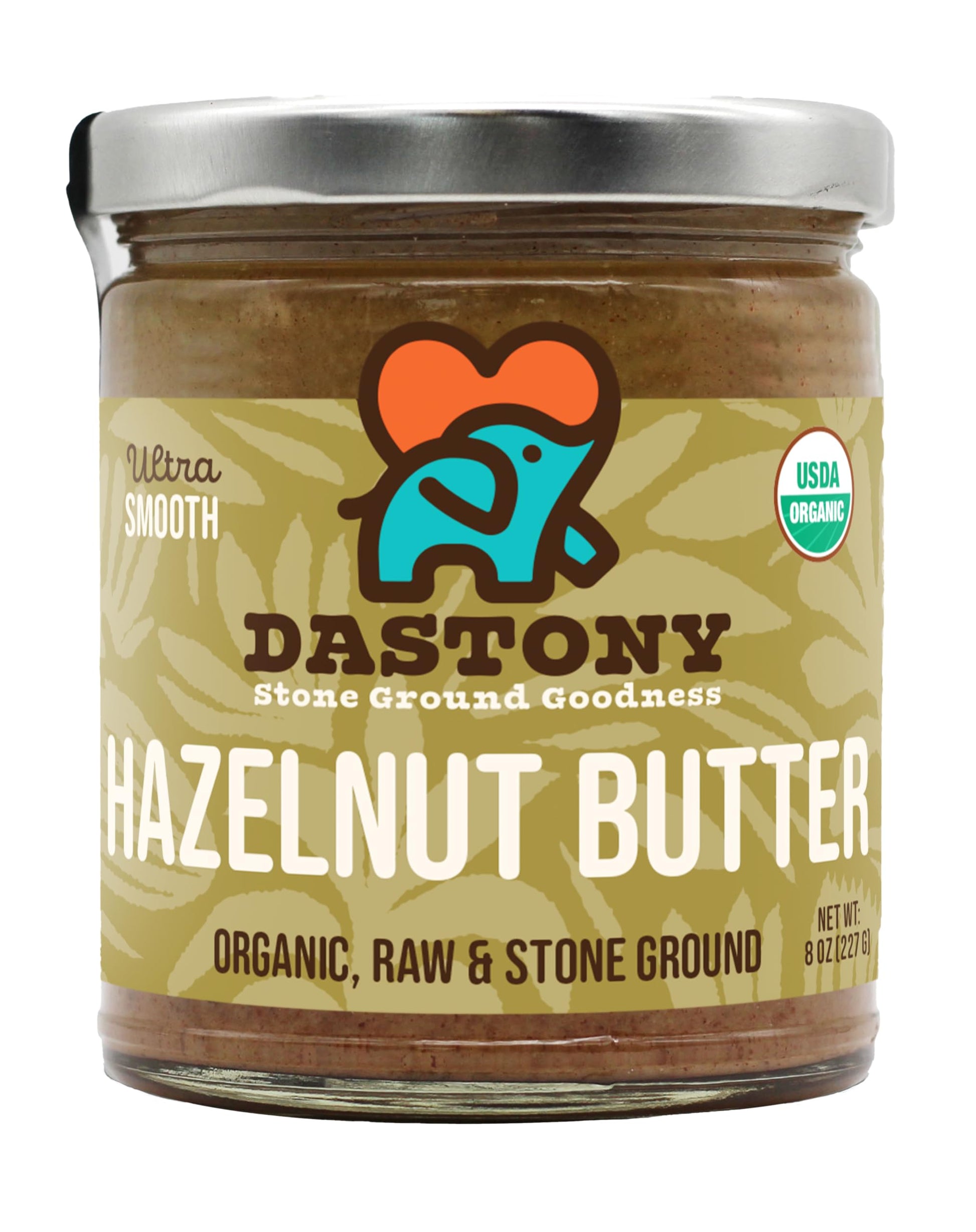 Dastony Organic Raw Hazelnut Butter, Vegan & Gluten-Free, 8 oz, Non-GMO, Paleo, Keto Friendly, Model DAS46482