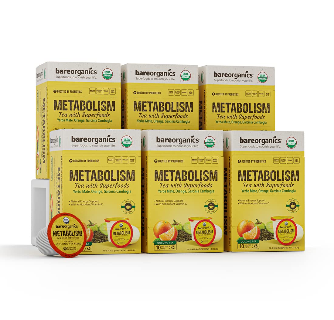 Metabolism Tea - Organic with Superfoods and Probiotics - 6 Pack