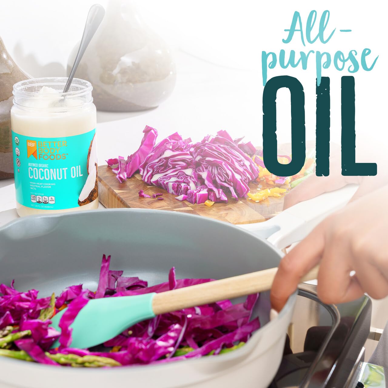 BetterBody Foods Refined Organic Coconut Oil with Neutral Flavor and Aroma  Non-GMO  Cooking Oil  1 Gallon